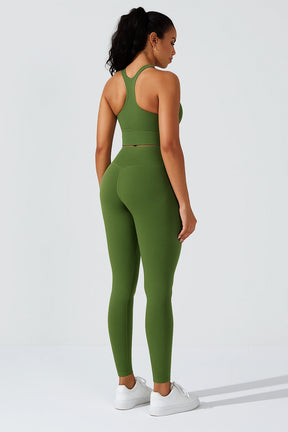 Conjunto Fitness Feminino com Top e Leggings de Cintura Alta