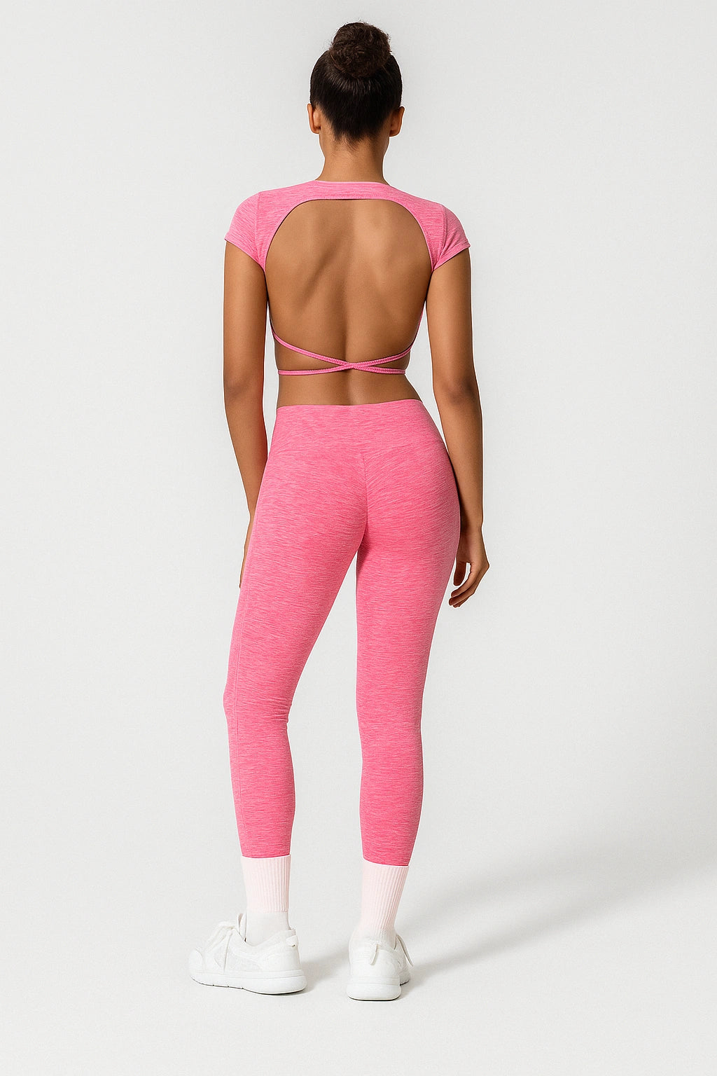 Conjunto Fitness Feminino Cropped Esportivo + Calça Legging