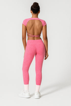 Conjunto Fitness Feminino Cropped Esportivo + Calça Legging