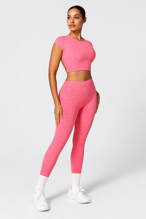 Conjunto Fitness Feminino Cropped Esportivo + Calça Legging