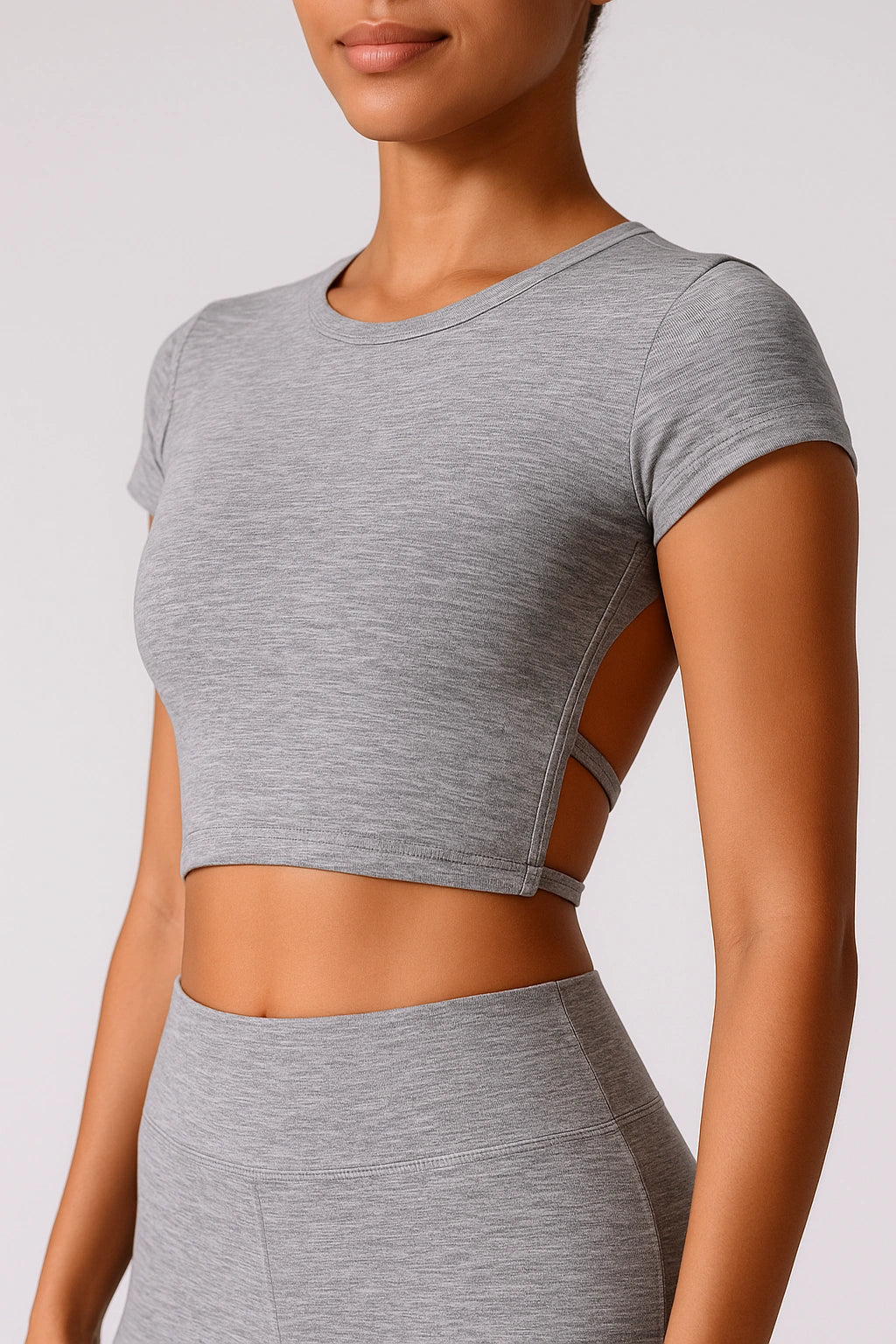 Conjunto Fitness Feminino Cropped Esportivo + Calça Legging