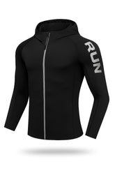Jaqueta Masculina Esportiva com Capuz Refletiva Respirável