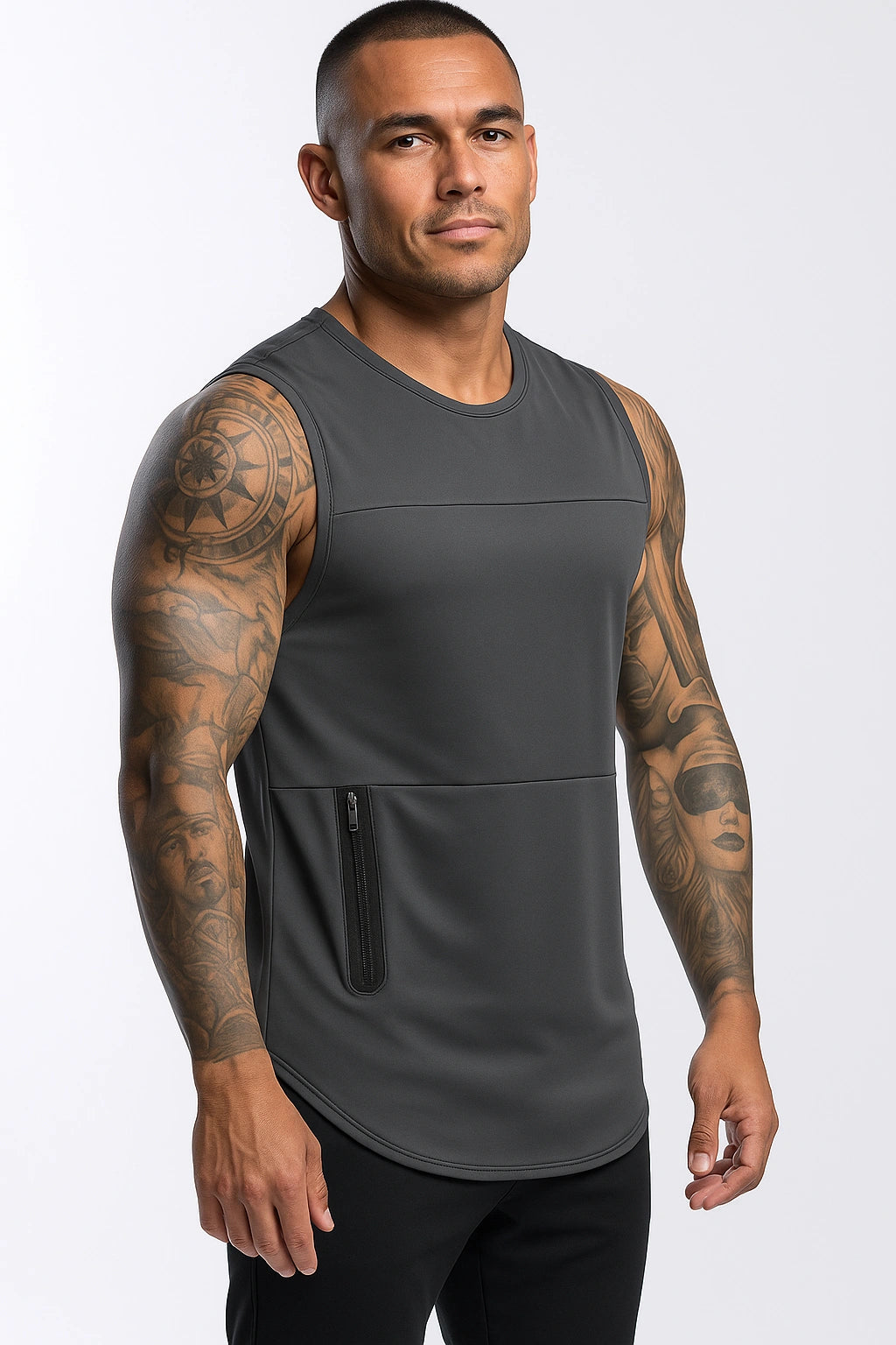 Regata Esportiva Masculina Academia - Com Bolso Lateral