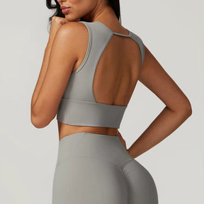 Cropped Fitness Feminino  Costas Livres e Alta Sustentação