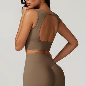 Cropped Fitness Feminino  Costas Livres e Alta Sustentação