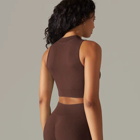 Cropped Regata Fitness Esportiva Feminina com Zíper