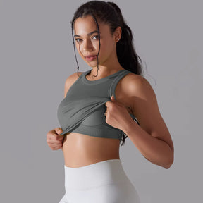 Cropped Fitness Feminino Regata Esportiva Respirável