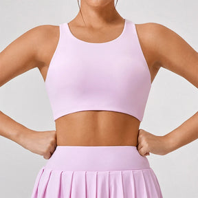 Cropped Fitness Feminino Com Costas Abertas e Secagem Rápida