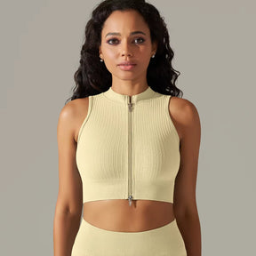 Cropped Regata Fitness Esportiva Feminina com Zíper