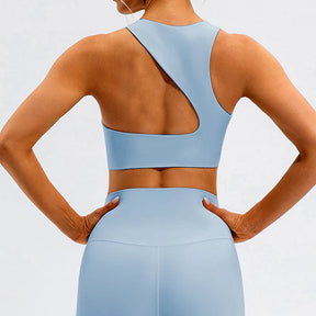 Cropped Fitness Feminino Com Costas Abertas e Secagem Rápida
