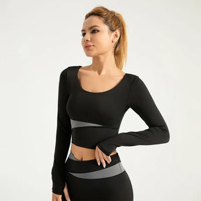 Top Fit - Cropped  Esportivo Feminino com Manga