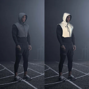 Colete Esportivo Masculino com Capuz Reflexiva