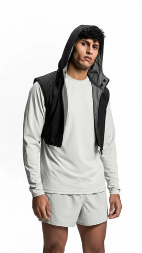Colete Esportivo Masculino com Capuz Reflexiva Fitness