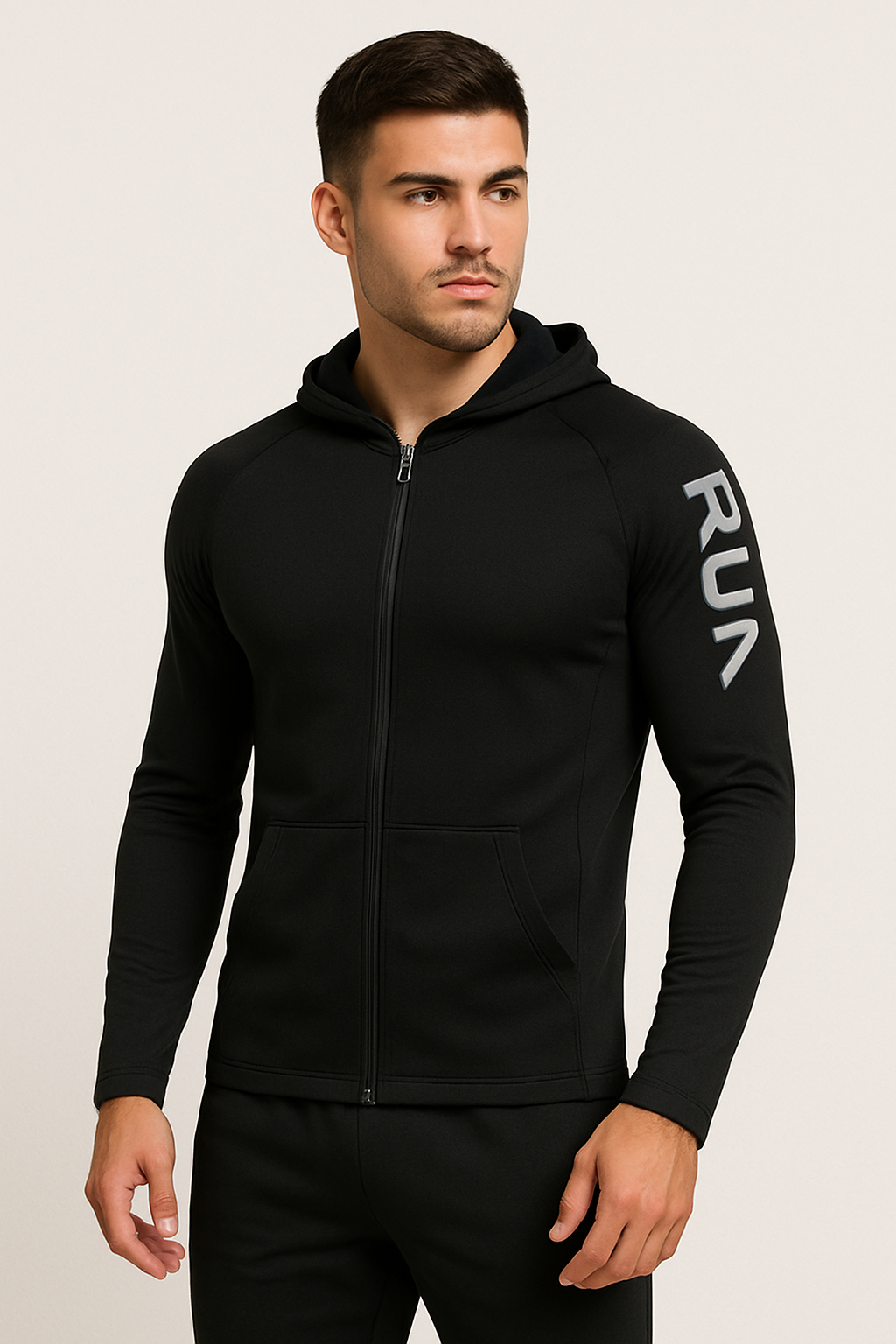 Jaqueta Masculina Esportiva com Capuz  Refletiva Respirável